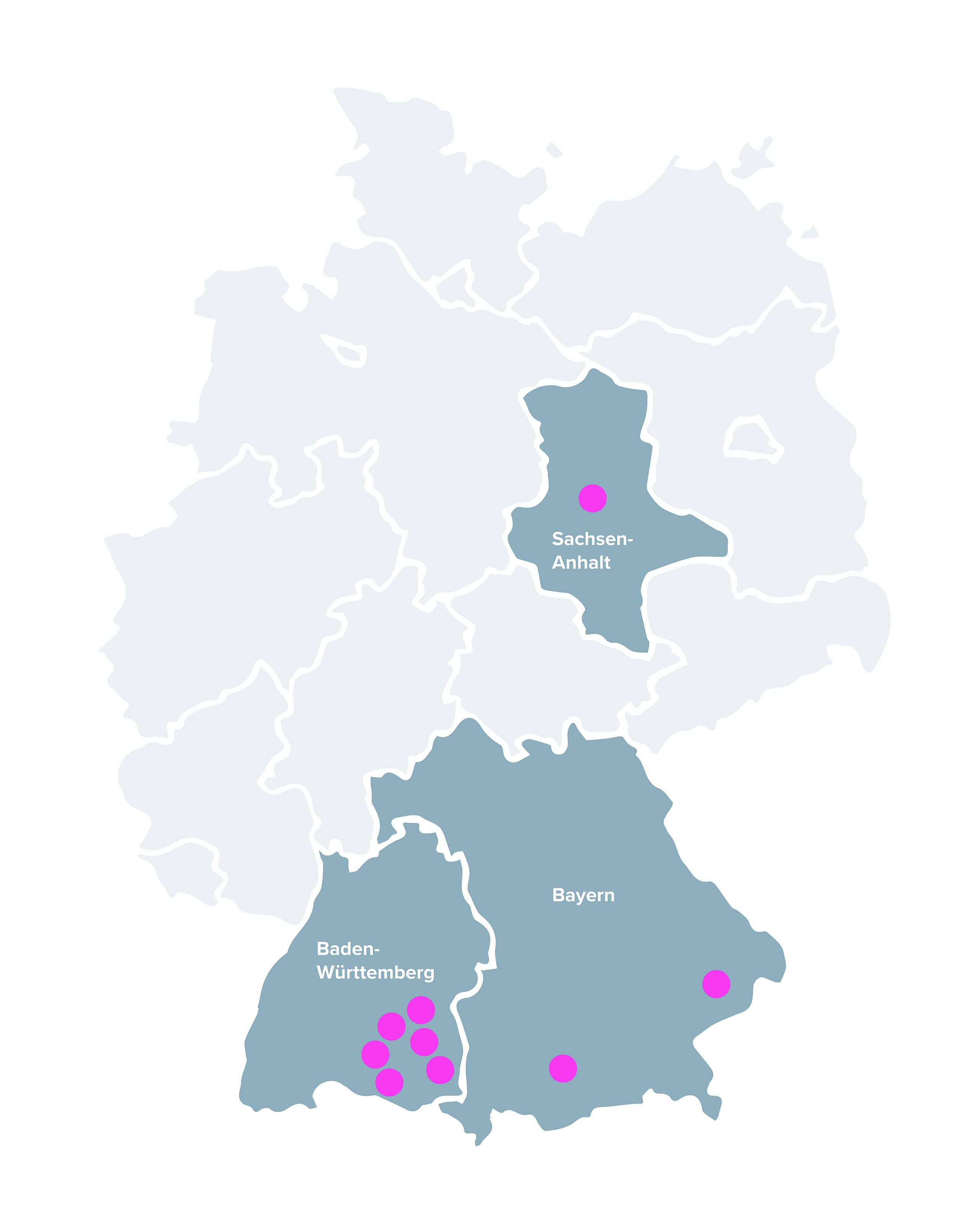 Übersicht mit allen Standorten von Waldburg-Zeil in Deutschland